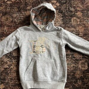 Burberry Gray Hoodie with Plaid Lining 5/6